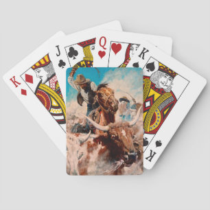 NC Wyeth Painting “Cutting Out” Playing Cards