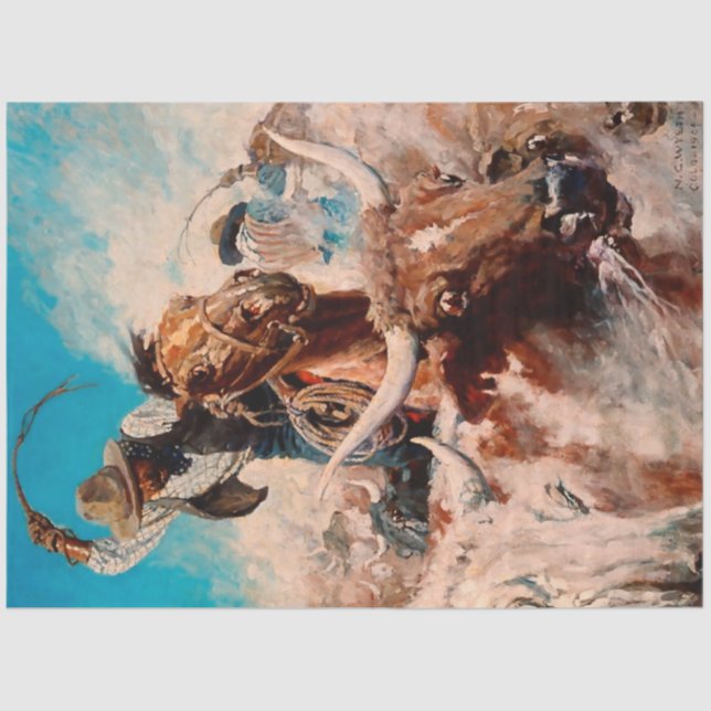 NC Wyeth Painting “Cutting Out” Tissue Paper (Front)