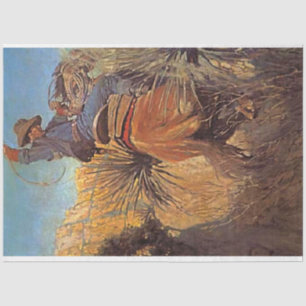 NC Wyeth Painting "Horse Jumping From Snake" Tissue Paper