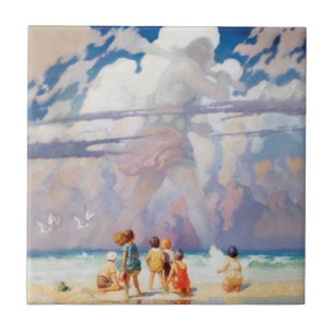 NC Wyeth The Giant Artwork Beach Coastal Ceramic Tile