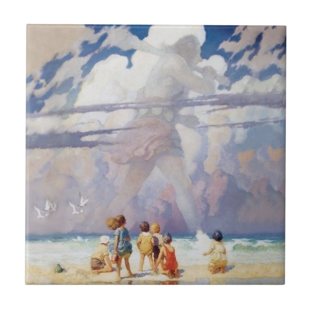 NC Wyeth The Giant Artwork Beach Coastal Ceramic Tile (Front)