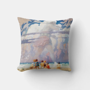 NC Wyeth The Giant Artwork Beach Coastal Cushion