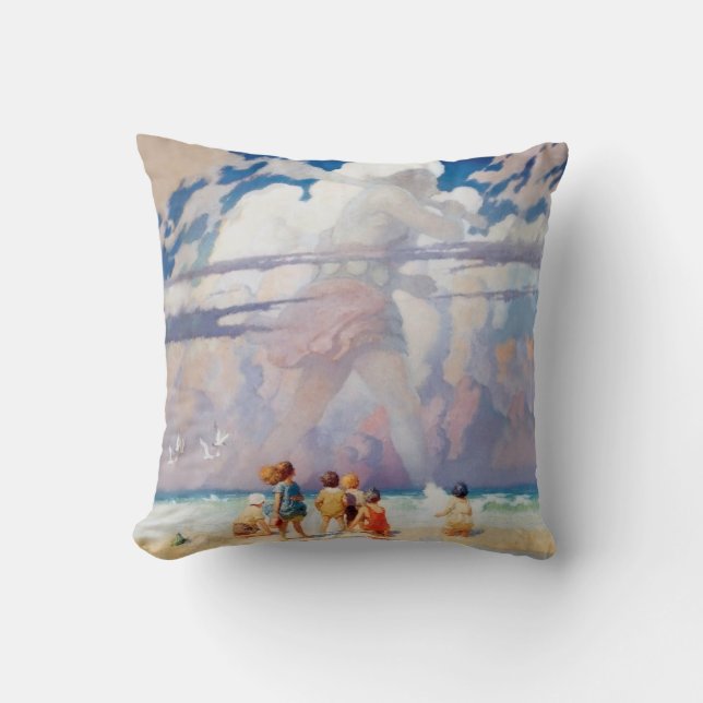 NC Wyeth The Giant Artwork Beach Coastal Cushion (Front)