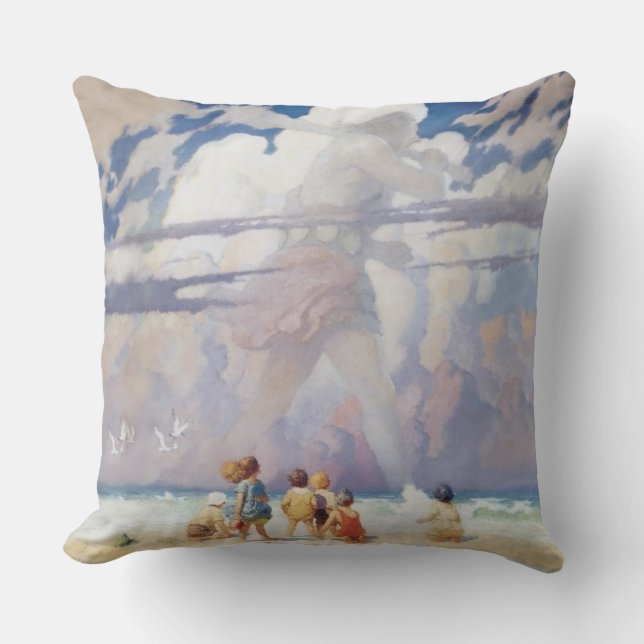 NC Wyeth The Giant Artwork Beach Coastal Cushion (Front)