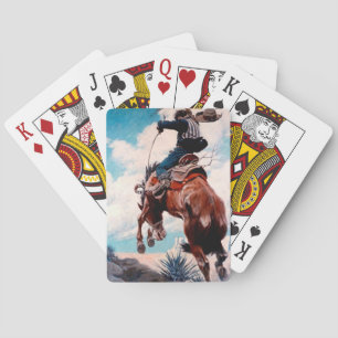 NC Wyeth Western Painting “Bucking” Playing Cards