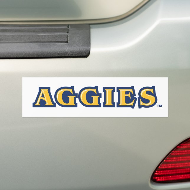 NCA&T State University | Aggies Wordmark Bumper Sticker (On Car)