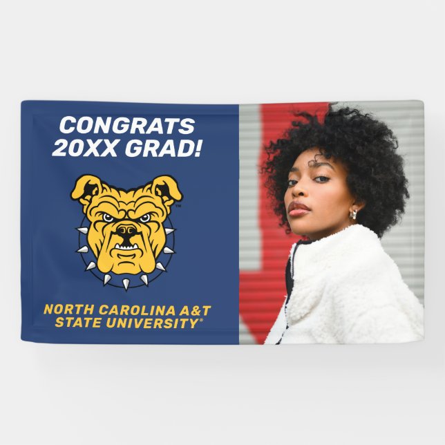 NCA&T State University | Bulldog Face Banner (Horizontal)