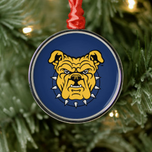 NCA&T State University Bulldog Face Metal Ornament