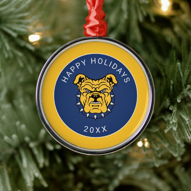 NCA&T State University | Bulldog Face Metal Ornament (Tree)