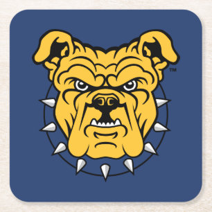NCA&T State University   Bulldog Face Square Paper Coaster