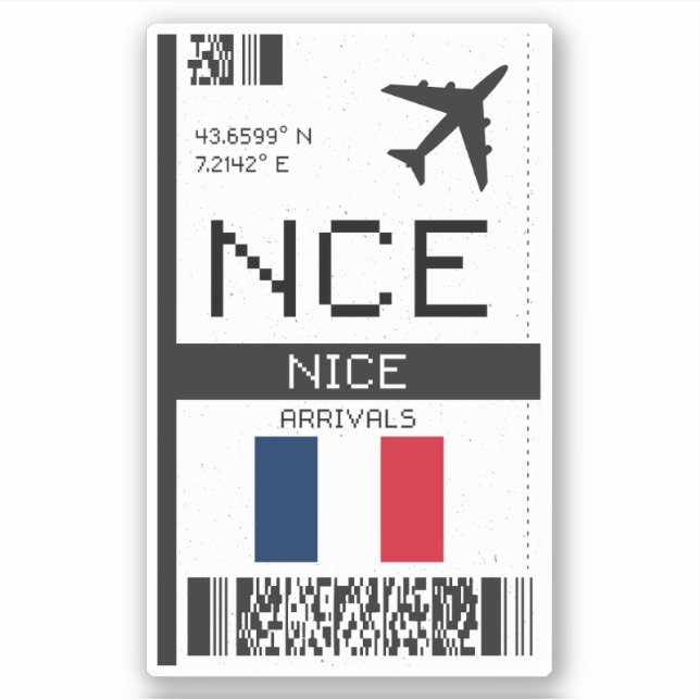 NCE Nice, France Boarding Pass - Airport Travel (Front)