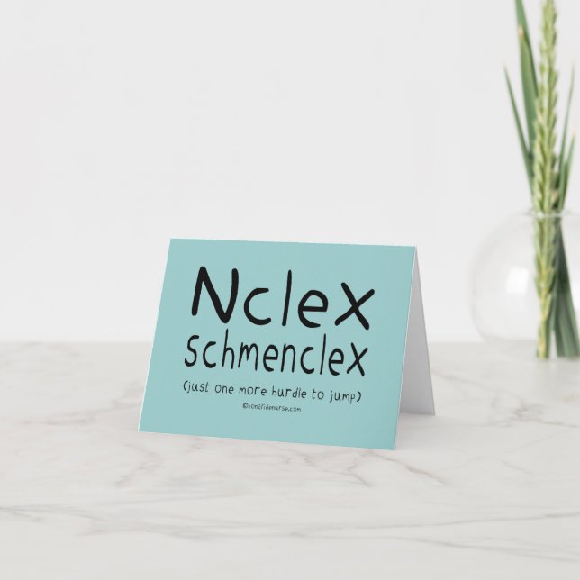 NCLEX Schmenclex Nursing Exam Announcement (Front)
