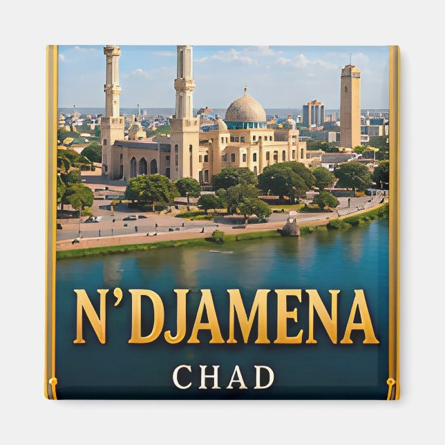N'Djamena Chari River and Desert Horizons Magnet (Front)