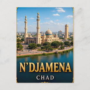 N'Djamena Chari River and Desert Horizons Postcard
