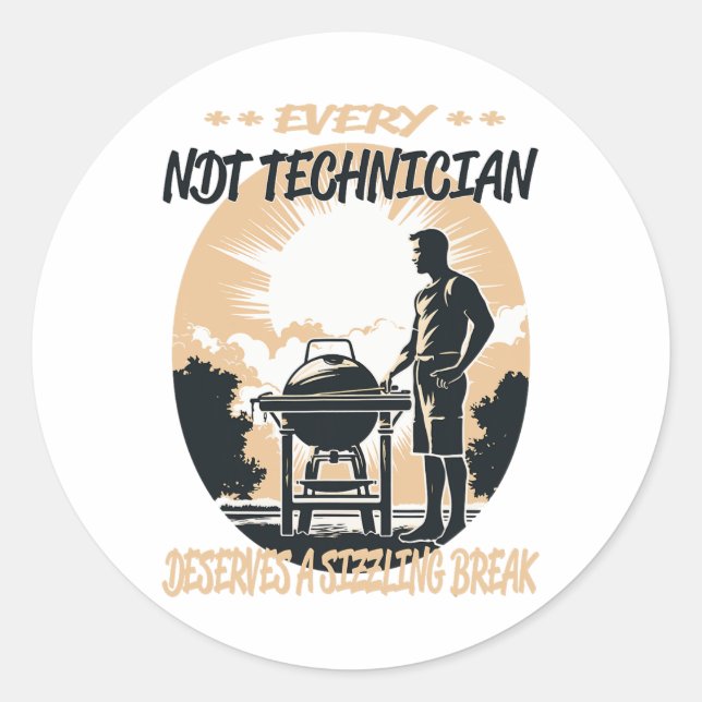 Ndt Technician Funny Bbq Chef Or Grill Fun  Classic Round Sticker (Front)