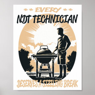 Ndt Technician Funny Bbq Chef Or Grill Fun Poster