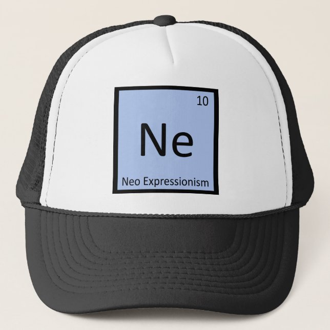 Ne - Neo Expressionism Art Chemistry Symbol Trucker Hat (Front)