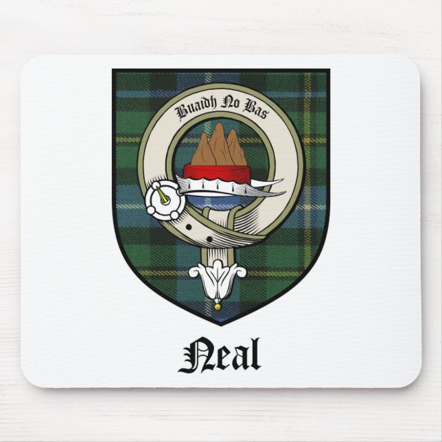 Neal Clan Crest Badge Tartan Mouse Pad (Front)