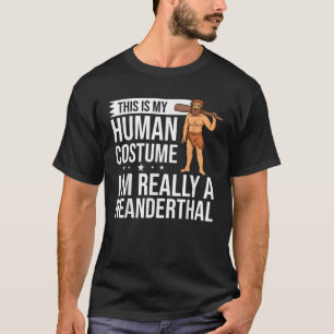 Neanderthal Caveman Gift Dna Woman Skull T-Shirt