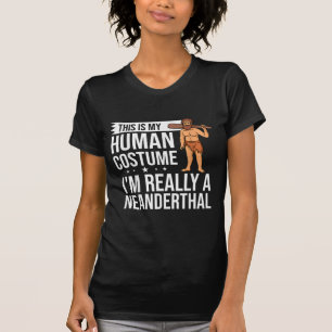 Neanderthal Caveman Woman Skull Gift T-Shirt