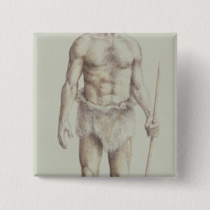 Neanderthal Man 15 Cm Square Badge