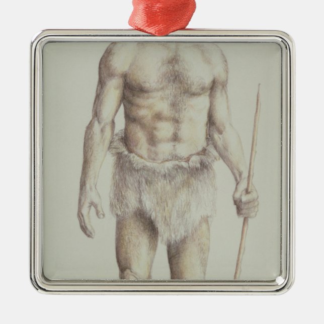 Neanderthal Man Metal Tree Decoration (Front)