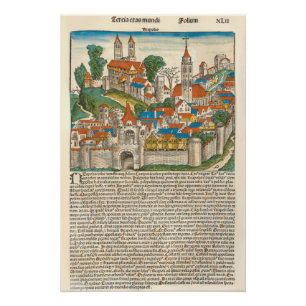 Neapolis Naples Italy Mediaeval Manuscript Poster