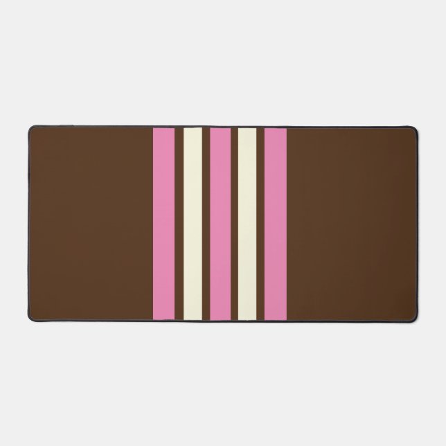 Neapolitan Desk Mat (Brown, Pink & Cream) (Front)