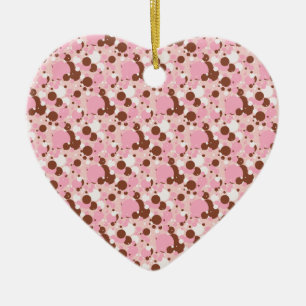 Neapolitan DOts 01-Lt Pink-HEART ORNAMENT