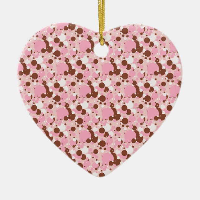 Neapolitan DOts 01-Lt Pink-HEART ORNAMENT (Front)