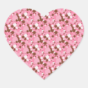 Neapolitan Dots 02 Pink Dark-HEART STICKERS