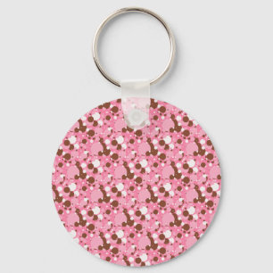 Neapolitan Dots 02 Pink Dark-KEYCHAIN Key Ring