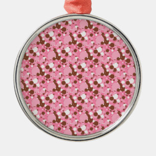 Neapolitan Dots 02 Pink Dark-PREM ROUND ORNAMENT