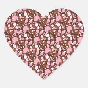 Neapolitan Dots 03 Brown M-HEART SHAPED STICKERS