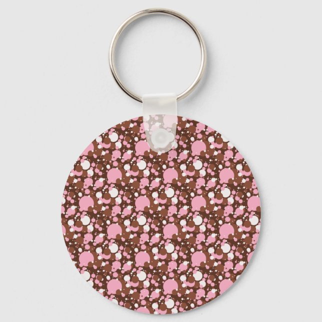 Neapolitan Dots 03-Brown Med. Key Ring (Front)