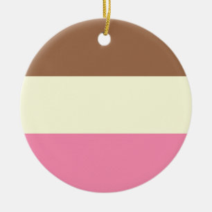 Neapolitan Ice Cream Ceramic Ornament