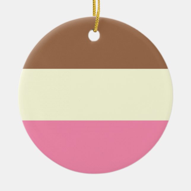 Neapolitan Ice Cream Ceramic Ornament (Front)