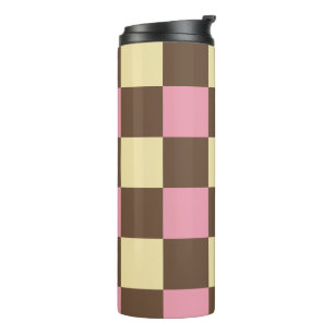 Neapolitan Ice Cream Colors checkered pattern Thermal Tumbler