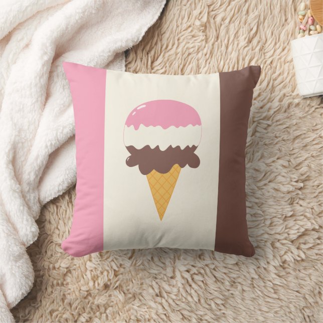 Neapolitan Ice Cream Cone Cushion (Blanket)