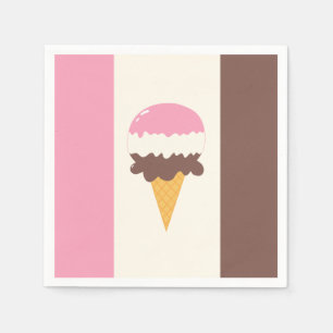 Neapolitan Ice Cream Cone Napkin
