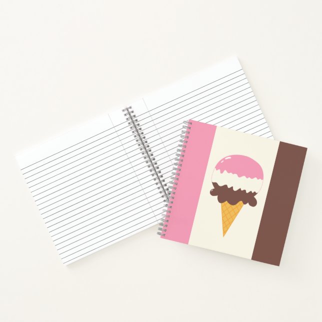 Neapolitan Ice Cream Cone Notebook (Inside)