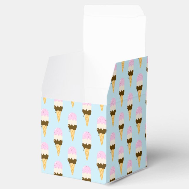 Neapolitan Ice Cream Cone Pattern Favour Box (Opened)