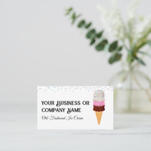 Neapolitan Ice Cream Cone with Sprinkles Business Card