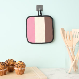 Neapolitan Ice Cream Vertical Stripe Pattern Pot Holder
