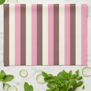 Neapolitan Ice Cream Vertical Stripe Pattern Tea Towel