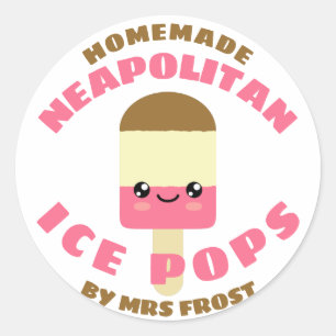 Neapolitan Ice Pops Classic Round Sticker