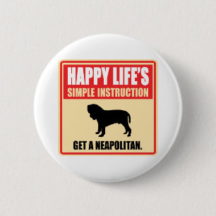Neapolitan Mastiff 6 Cm Round Badge