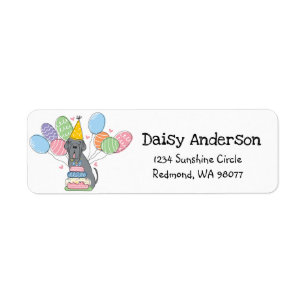 Neapolitan Mastiff Birthday Return Address Label