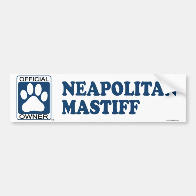 Neapolitan Mastiff Blue Bumper Sticker (Front)