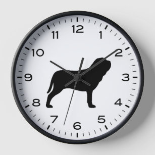 Neapolitan Mastiff Dog Breed Silhouette Clock